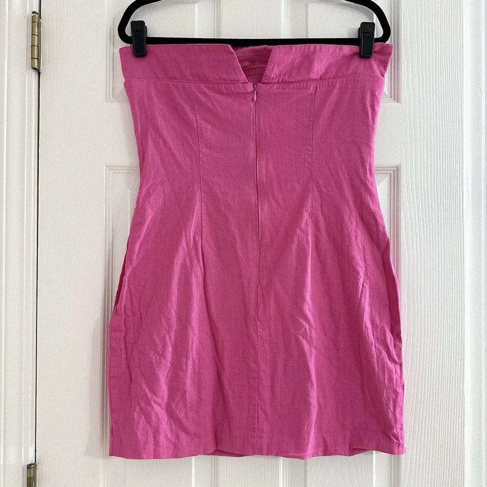 Altar'd State Phoebe Strapless Slip Short Mini Pink Dress Cotton Wms Size‎ Large